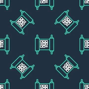 Line Decree, paper, parchment, scroll icon icon isolated seamless pattern on Illustrazione stock
