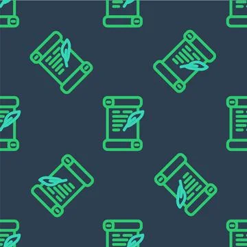 Line Decree, paper, parchment, scroll icon icon isolated seamless pattern o.. Stock Illustration