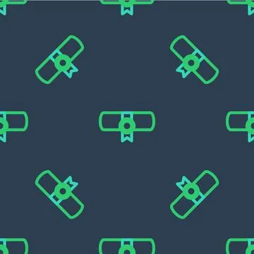 Line Decree, paper, parchment, scroll icon icon isolated seamless pattern o.. Illustrazione stock