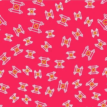 Line Decree, paper, parchment, scroll icon icon isolated seamless pattern o.. 스톡 일러스트