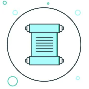 Line Decree, paper, parchment, scroll icon icon isolated on white backgroun.. Stock Illustration
