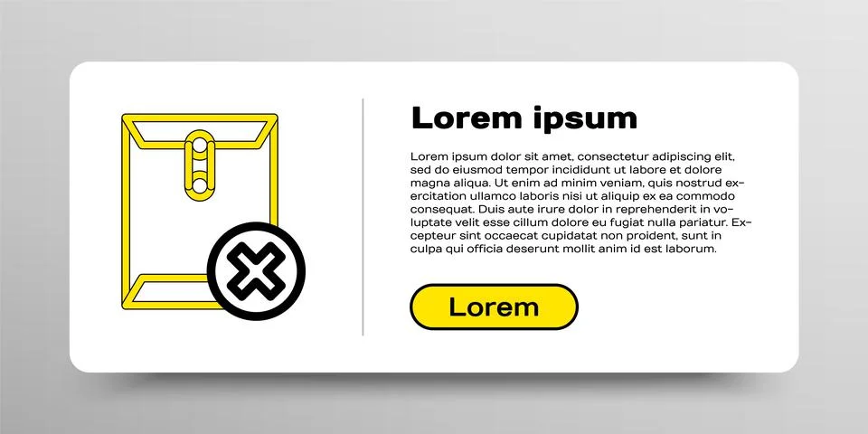Line Delete envelope icon isolated on white background. Delete or error letter Stock Illustration