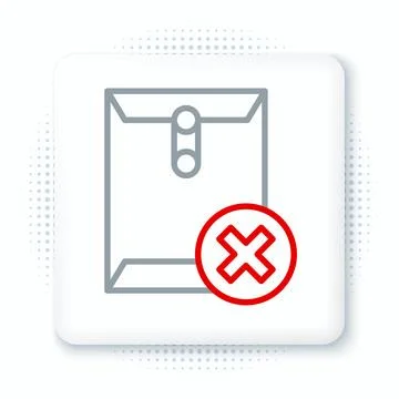 Line Delete envelope icon isolated on white background. Delete or error let.. Stock Illustration