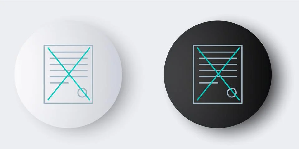 Line Delete file document icon isolated on grey background. Rejected document Stock Illustration
