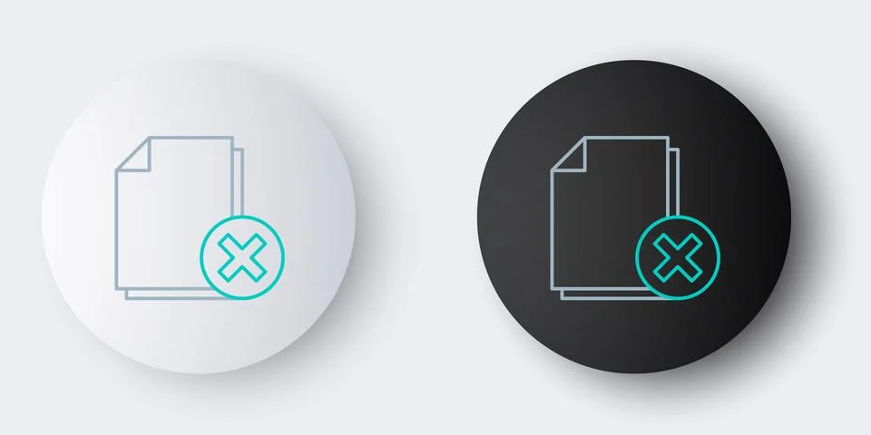Line Delete file document icon isolated on grey background. Rejected document イラスト素材