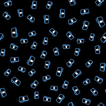 Line Delete folder icon isolated seamless pattern on black background. Folder Stock Illustration