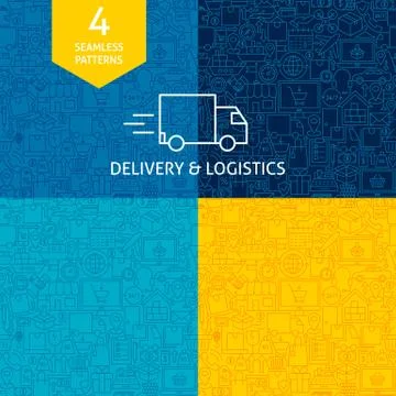 Line Delivery Logistics Patterns Illustrazione stock