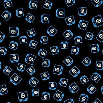 Line Delivery pack security symbol with shield icon isolated seamless pattern on Illustrazione stock
