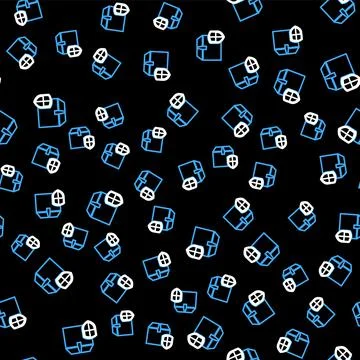 Line Delivery pack security symbol with shield icon isolated seamless pattern on Stock Illustration