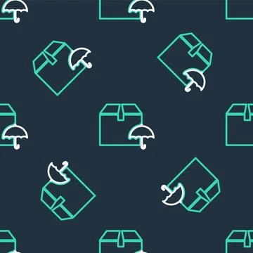 Line Delivery package with umbrella symbol icon isolated seamless pattern o.. イラスト素材