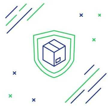 Line Delivery security with shield icon isolated on white background. Deliver Stock Illustration