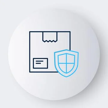 Line Delivery security with shield icon isolated on white background. Delivery 스톡 일러스트