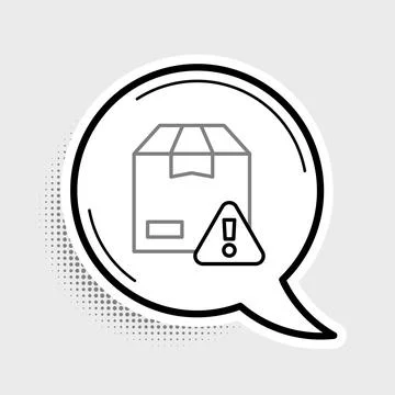Line Delivery security with shield icon isolated on grey background. Delivery Stock Illustration