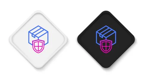 Line Delivery security with shield icon isolated on white background. Delivery Stockillustratie