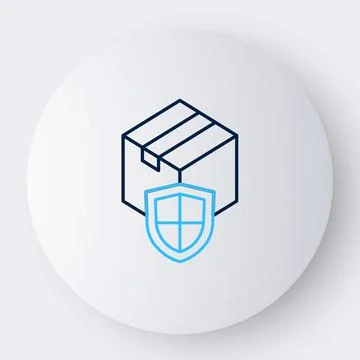 Line Delivery security with shield icon isolated on white background. Deliver Stock Illustration
