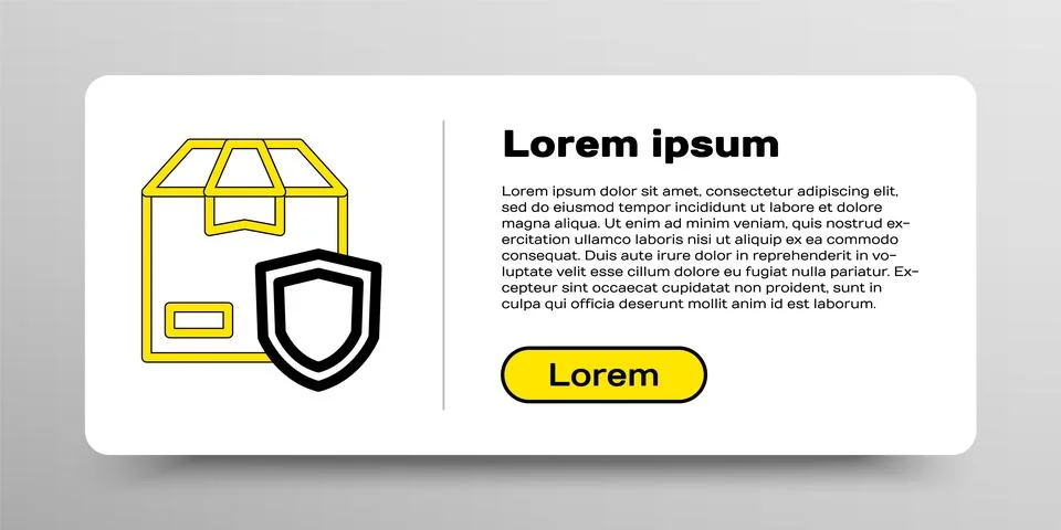 Line Delivery security with shield icon isolated on white background. Delivery Illustrazione stock