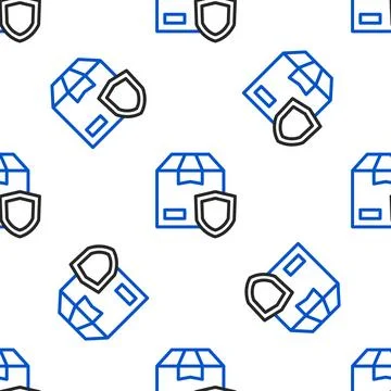 Line Delivery security with shield icon isolated seamless pattern on white .. イラスト素材