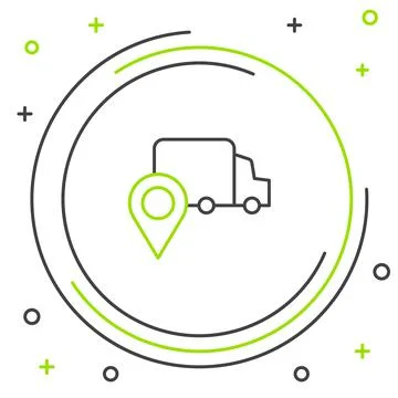 Line Delivery tracking icon isolated on white background. Parcel tracking 스톡 일러스트