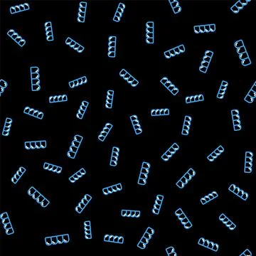 Line Dentures model icon isolated seamless pattern on black background. Teeth of Illustrazione stock