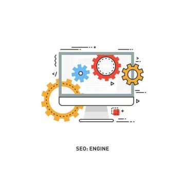 Line design modern vector illustration concept of website. vector Stock Illustration