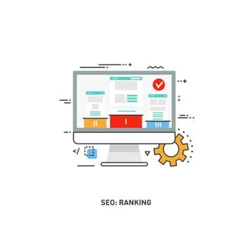Line design modern vector illustration concept of website. vector Stock Illustration