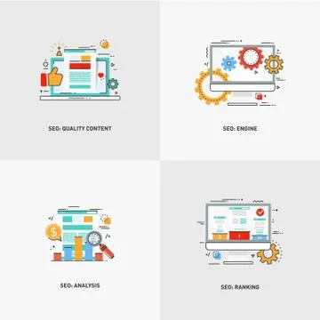 Line design modern vector illustration concept of website. vector Stock Illustration