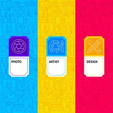 Line Designer Package Labels Stock Illustration