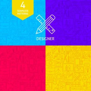 Line Designer Patterns 스톡 일러스트