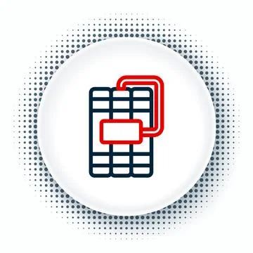 Line Detonate dynamite bomb stick and timer clock icon isolated on white ba.. Stock Illustration