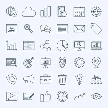 Line Development Icons Stock Illustration