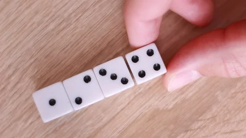 Line of dice from one to six 스톡 동영상 98480297