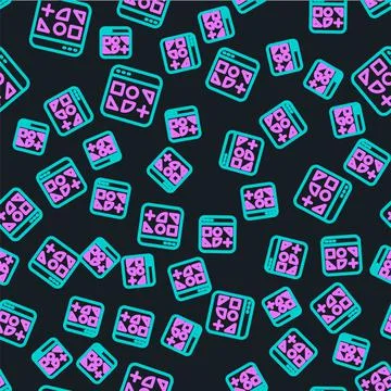 Line Different files icon isolated seamless pattern on black background. Vector Stock Illustration