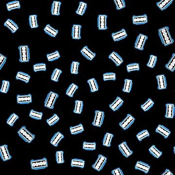 Line Digital alarm clock icon isolated seamless pattern on black background Illustrazione stock