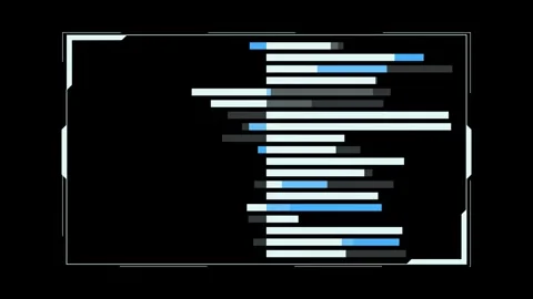 Line digital hitech interface elements HUD border Stock Footage 342095875