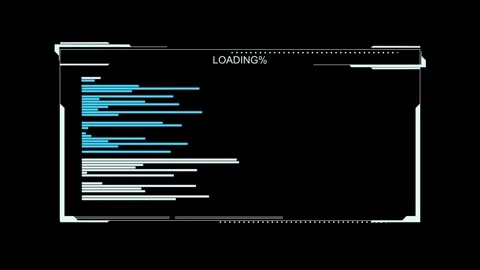Line digital hitech interface elements HUD border Vídeos de archivo 342095880