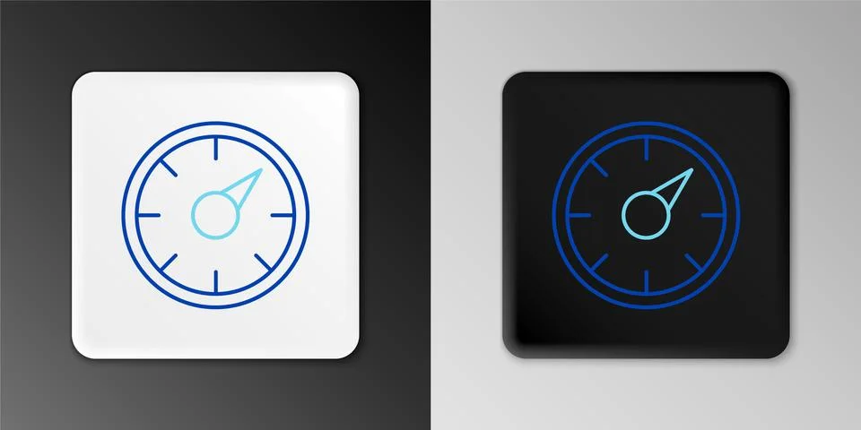 Line Digital speed meter concept with 5G icon isolated on grey background Stock Illustration