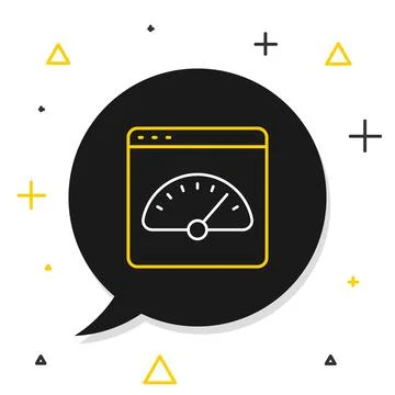 Line Digital speed meter icon isolated on white background. Global network hi Stock Illustration