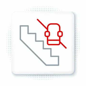 Line Disabled access elevator lift escalator icon isolated on white background 스톡 일러스트