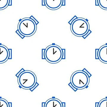 Line Diving watch icon isolated seamless pattern on white background. Diving Illustrazione stock