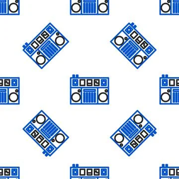 Line DJ remote for playing and mixing music icon isolated seamless pattern on 스톡 일러스트