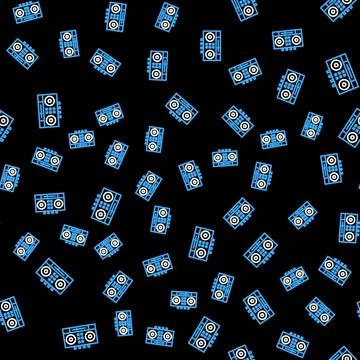 Line DJ remote for playing and mixing music icon isolated seamless pattern on 스톡 일러스트