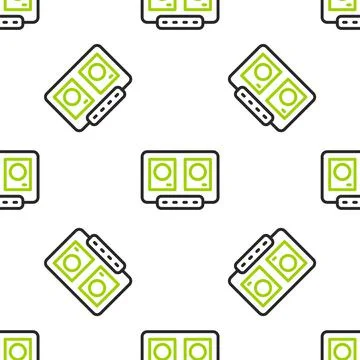 Line DJ remote for playing and mixing music icon isolated seamless pattern on 스톡 일러스트