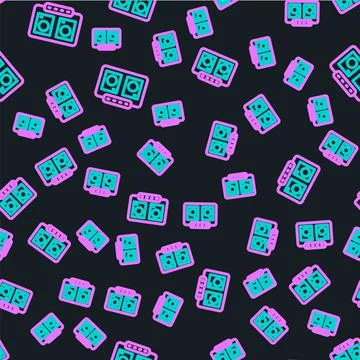 Line DJ remote for playing and mixing music icon isolated seamless pattern on 스톡 일러스트