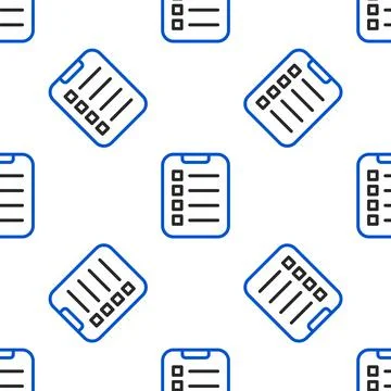 Line To do list or planning icon isolated seamless pattern on white background Illustrazione stock