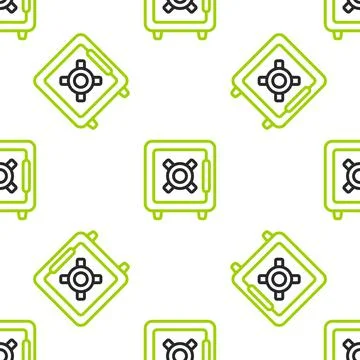 Line Document and lock icon isolated seamless pattern on white background. File Stock Illustration