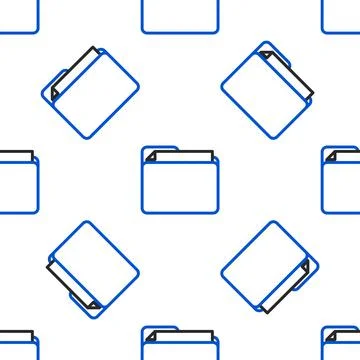 Line Document folder icon isolated seamless pattern on white background Illustrazione stock