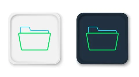 Line Document folder icon isolated on white background. Accounting binder symbol Ilustración de archivo