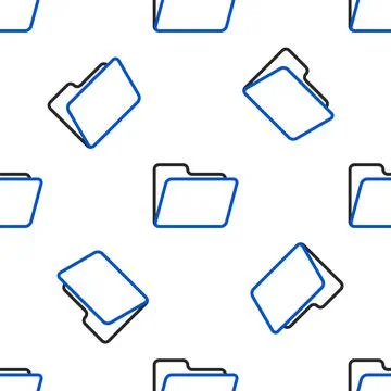 Line Document folder icon isolated seamless pattern on white background Illustrazione stock