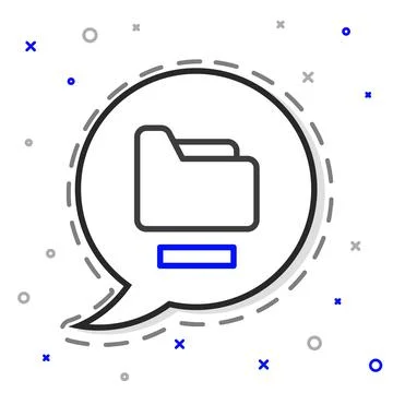 Line Document folder icon isolated on white background. Accounting binder symbol 스톡 일러스트