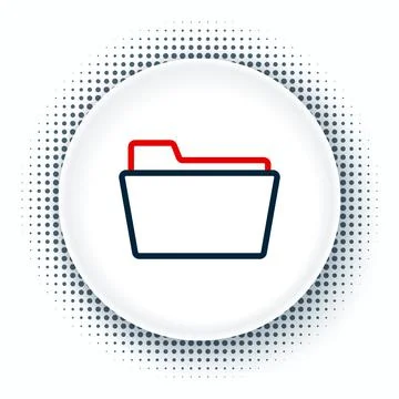 Line Document folder icon isolated on white background. Accounting binder symbol Stock Illustration